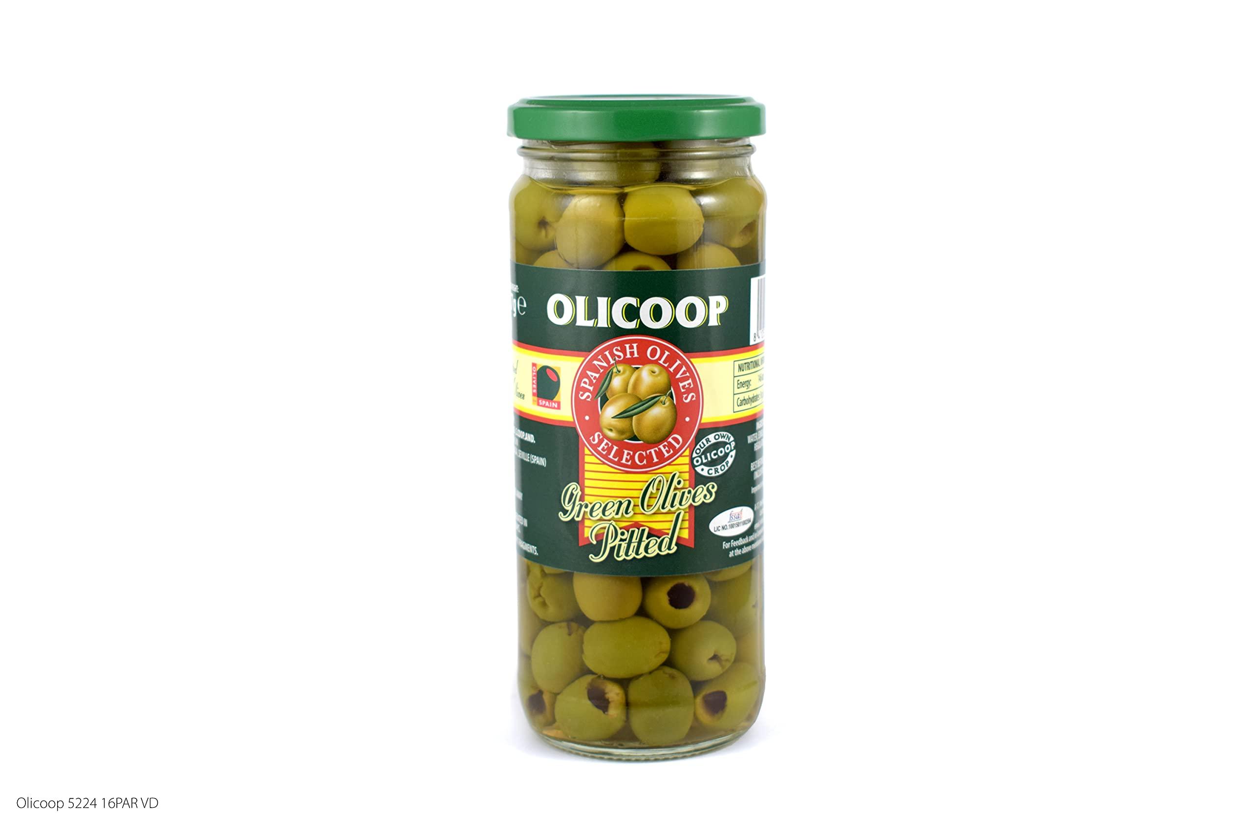 Olicoop Olicoop Green Pitted Olive, 450g, Pack of 2, Produced in Spain