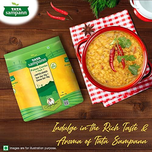 Tata Sampann Tata Sampann Pulses Combo Pack, Unpolished Toor Dal (Arhar Dal) & Unpolished Chana Dal, 2 kg