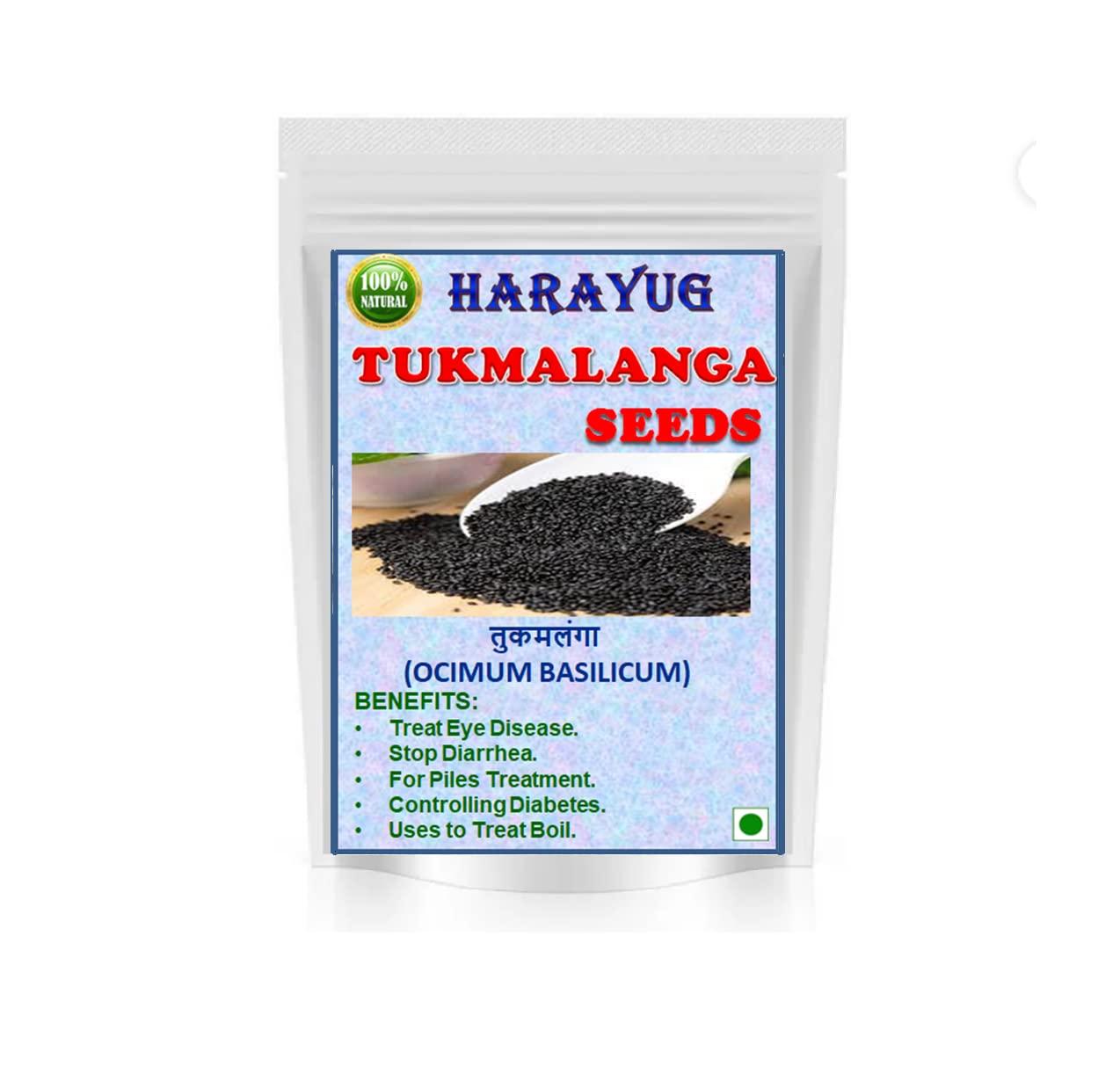 HARAYUG HARAYUG TUKH MALANGA BEEJ - TUKHMALANGA SEEDS - TUKMALANGA SEEDS - OCIMUM BASILICUM (200 GM)