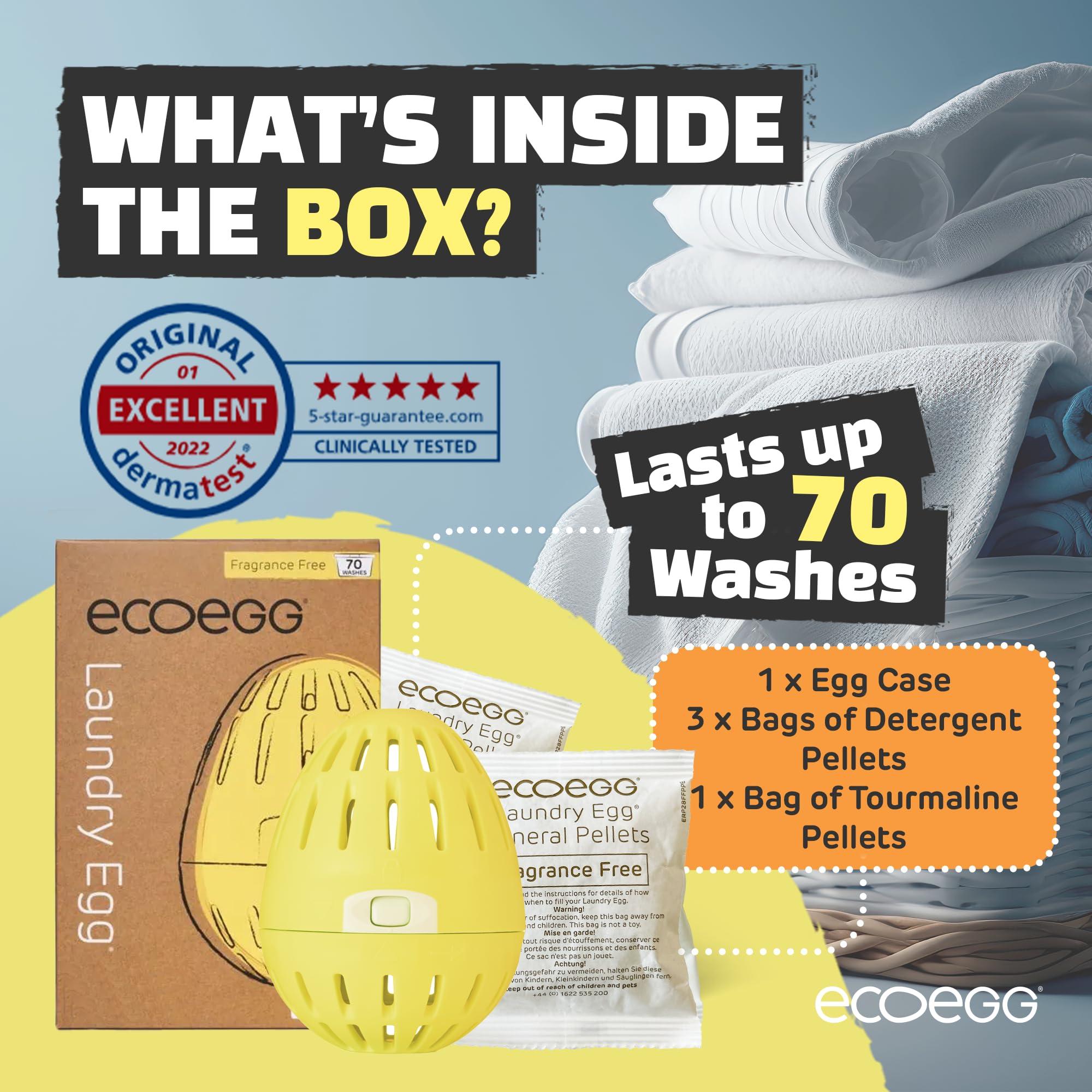 Ecoegg Ecoegg Laundry Egg | Detergent & Fabric Conditioner Replacement | Non bio, no enzymes, phosphates, bleach | Sensitive Skin | Orange Blossom 70 Washes (Fragrance Free)