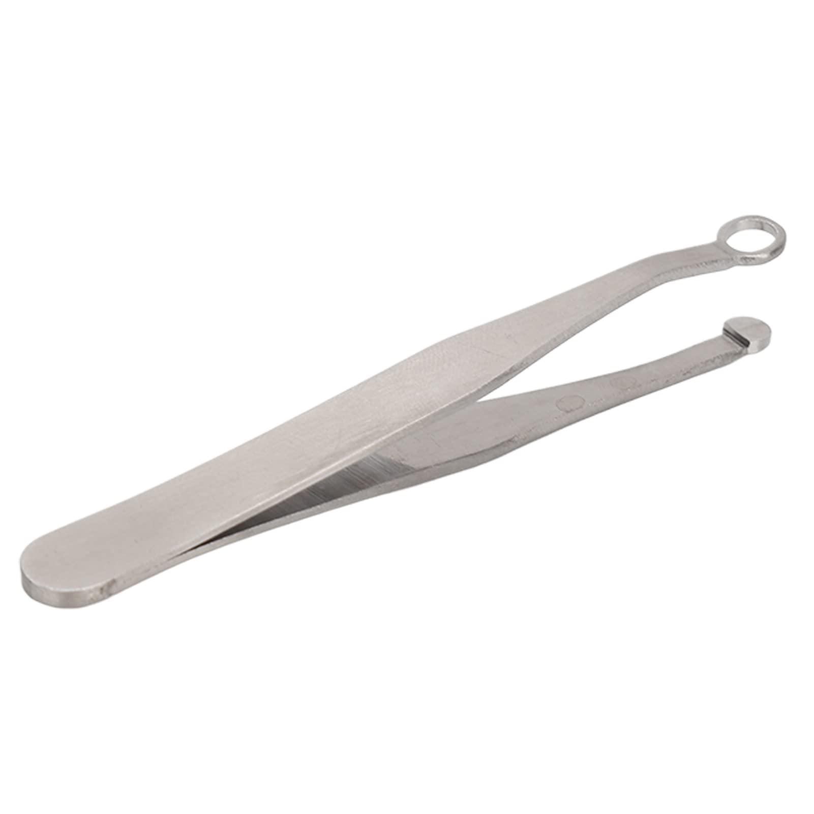 RTLR Nose Hair Trimmer Tweezers, Stainless Steel Universal Nose Hair Trimming Tweezers Waterproof Round Head Easy To Clean for Sideburns