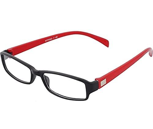 Glasswear Glasswear Reading Glasses For Men & Women Anti Glare 1.00 1.25 1.50 1.75 2.00 2.25 2.50 2.75 3.00 3.25 3.50 3.75 4.00 4.25 4.50 Black And Red Sides Square Frame (0.50)