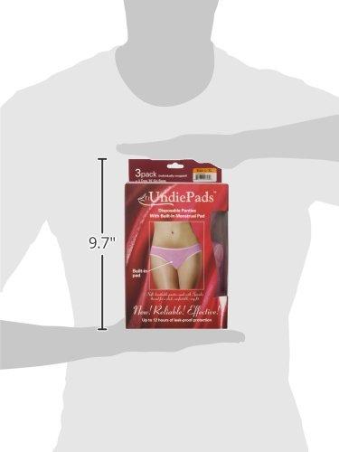 UndiePads Period Panties With Built-in Pad, Large and Extra Largel 3 Pack Menstrual Underwear by UndiePads