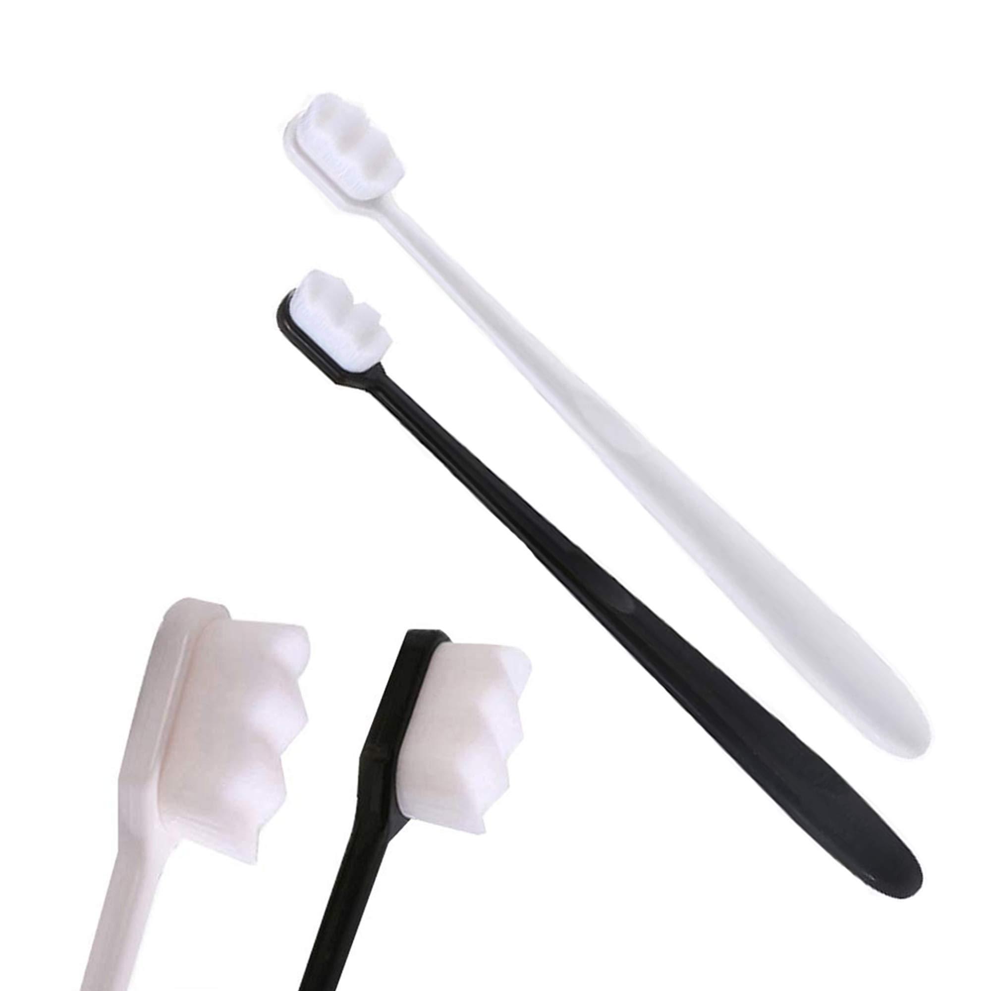 generies Generies 2 Pcs/Pack For Couple 10000 Hairs Manual Toothbrush Ultra-Fine Nanometer Dental Oral Care Whitening Deep Cleaning Tooth Sensitivity Adult Children Pregnant Woman Postpartum White And Black