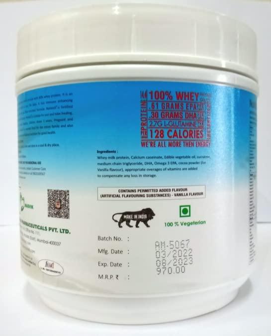 Nutivish Nutivish Vanilla Veg Protein Powder L-Glutamine EPA DHA Vitamins Minerals 400 gm Jar Health Drink
