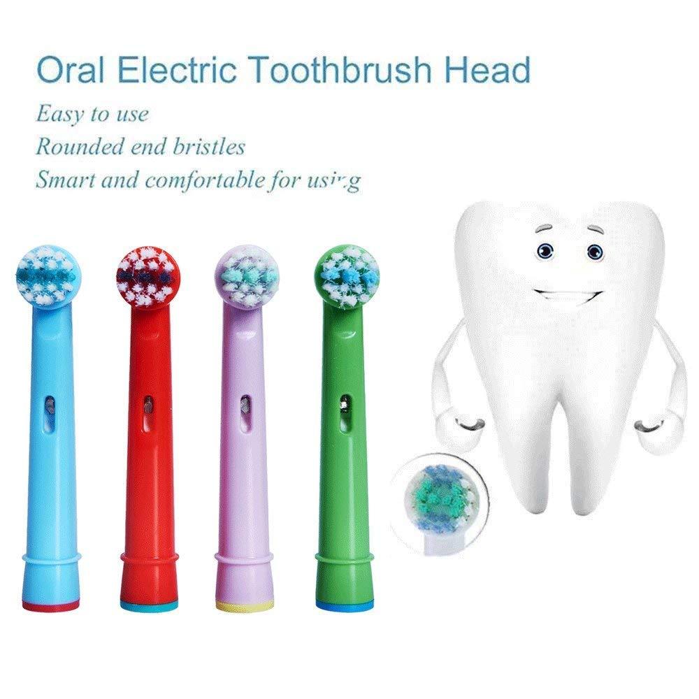 ANBOO Kids Toothbrush Replacement Heads for Oral-B, Extra-Soft Bristles, Fits Both Electric and Battery Braun Oral-B Brushes, Except Vitality Sonic, CrossActino Power, Sonic Complete, Pulsonics, EB-10A