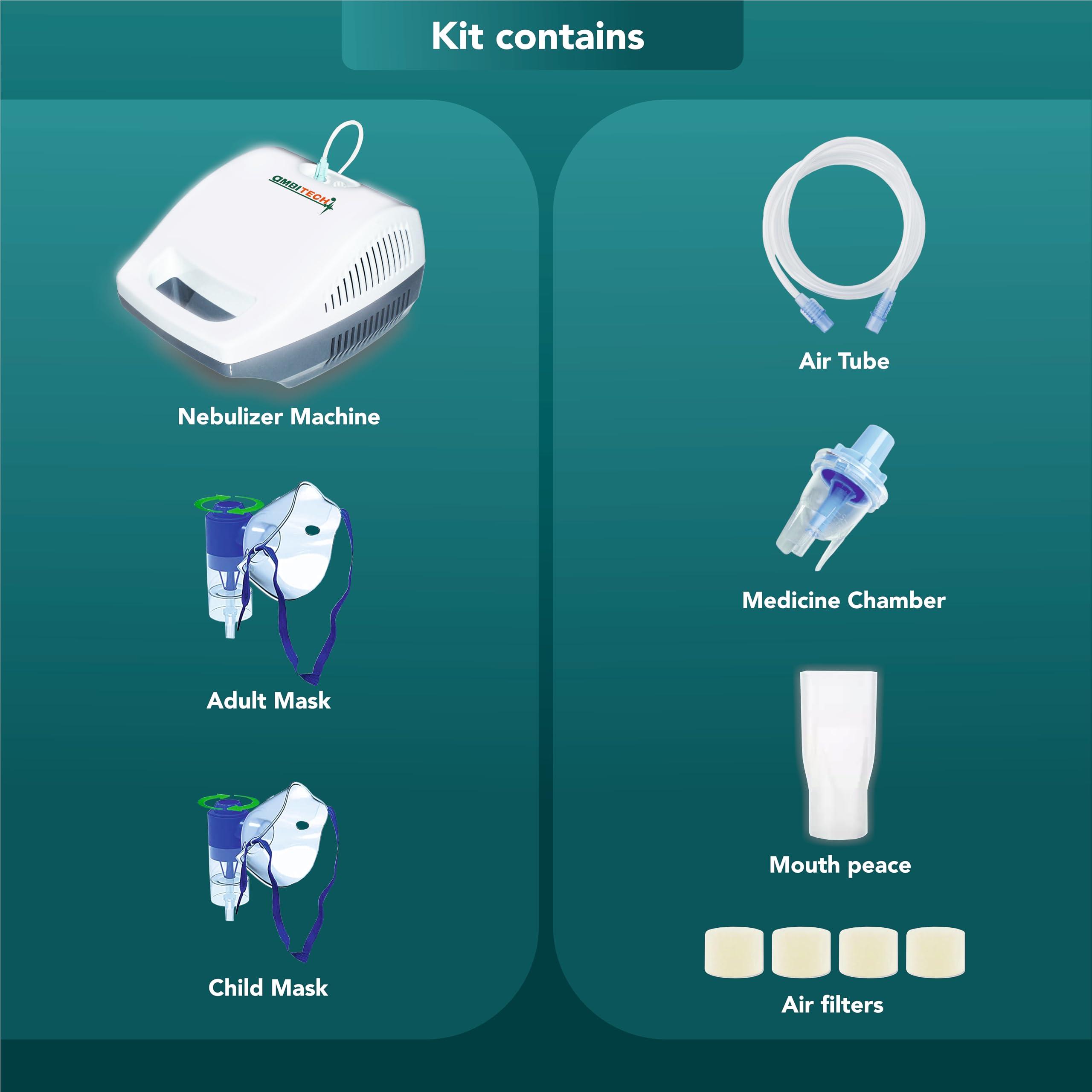 AMBITECH AmbiTech Easy NC 12 Nebulizer Machine With 2 Year Replacement Warranty For Adults & Kids