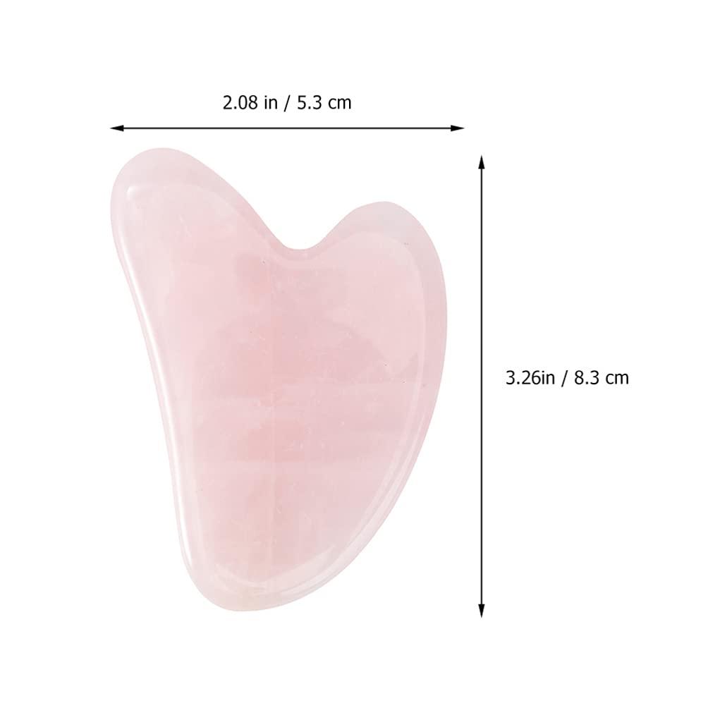 HEALLILY HEALLILY 2Pcs Guasha Massage Plate Natural Jade Stone Scraping Tool for SPA Therapy Acupuncture Trigger Point (Pink and Green)