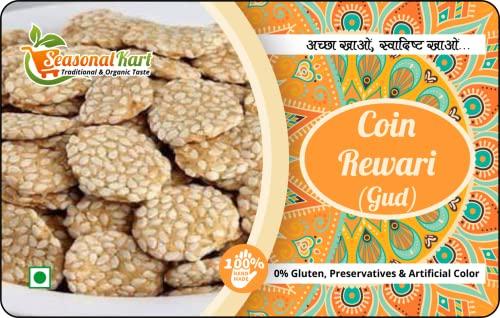 Seasonal Kart Seasonal Kart Homemade Coin Gud Rewari Meerut Special | Jaggery Coin Revdi -400 gms | Rewdi Sweet | Gud ki Revdi