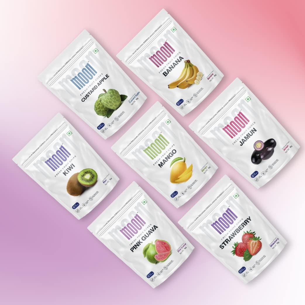 Moon Moon Freeze Dried Guava | No Preservatives, No Added Sugar, Healthy Dried Fruit | 100% Natural, Vegan, Gluten Free Snack for Kids and Adults | 16 g Pouch (Pack of 1)