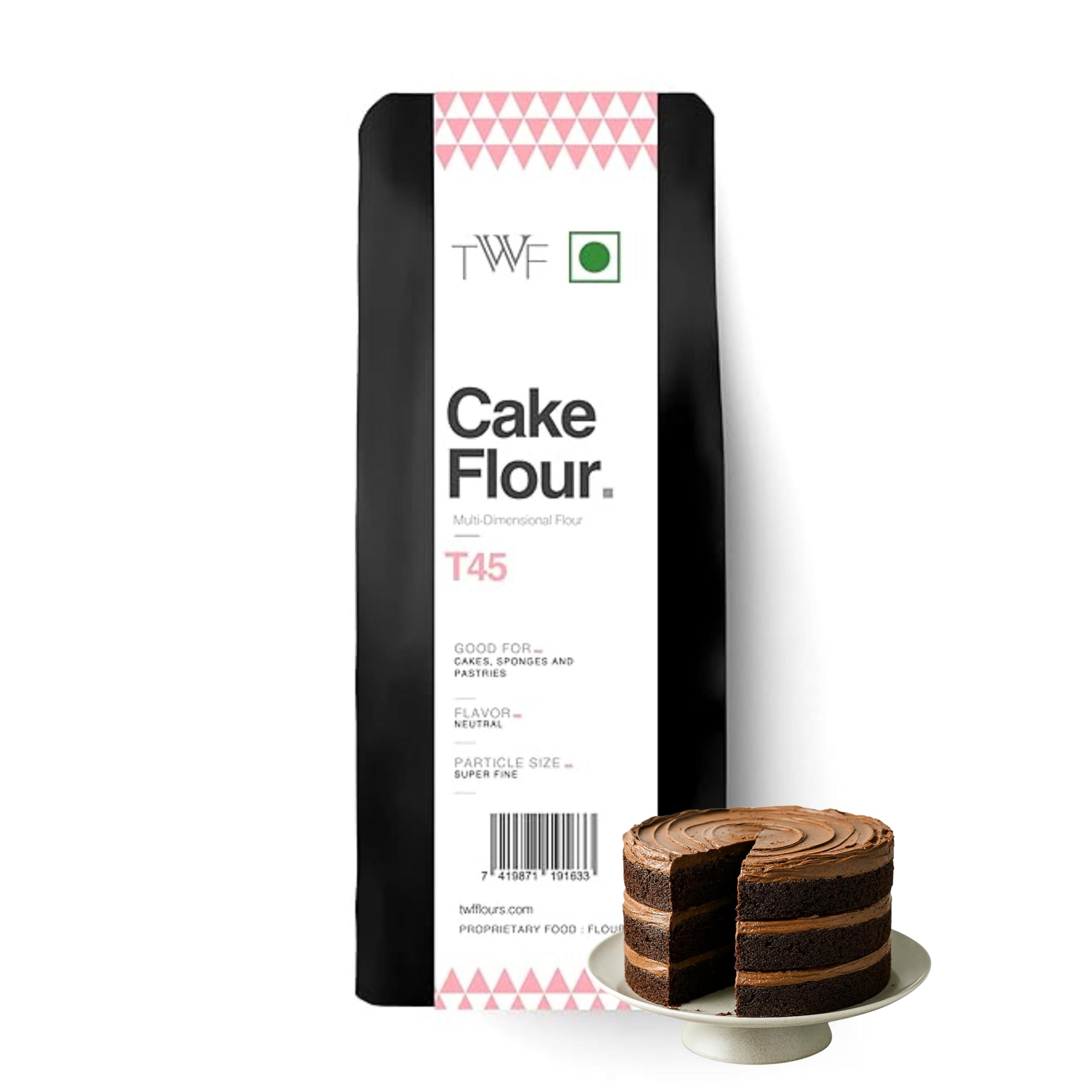 TWF TWF Cake Flour T45 - Premium Unbleached Flour for Light and Fluffy Cakes, Completely Natural, 1kg (2.2lbs) Bag | Bake Perfect Cakes Every Time|