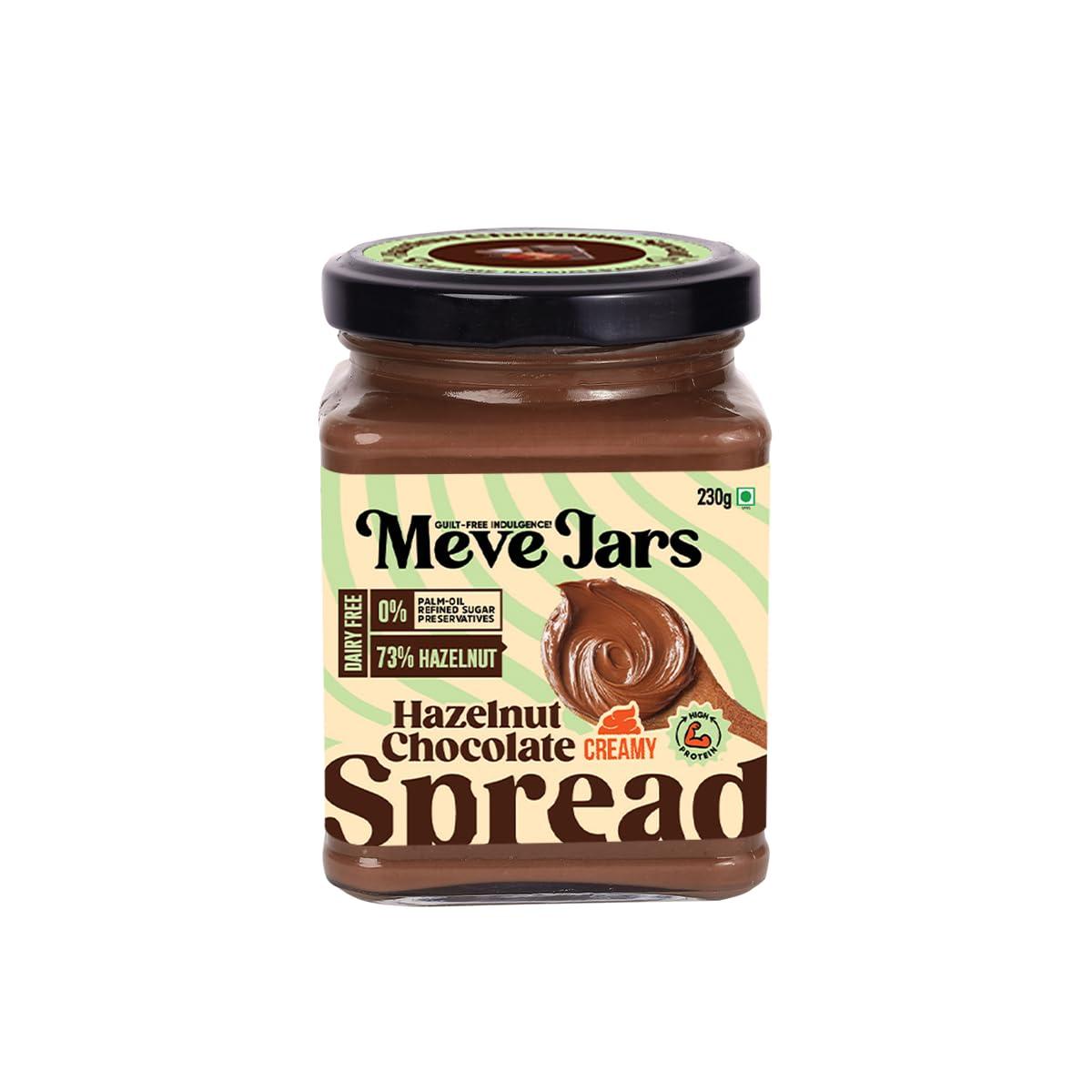 Meve Jars Meve Jars - Hazelnut Chocolate Spread | 230g | Vegan | No Preservatives | Gluten Free | High in Protein (Creamy)