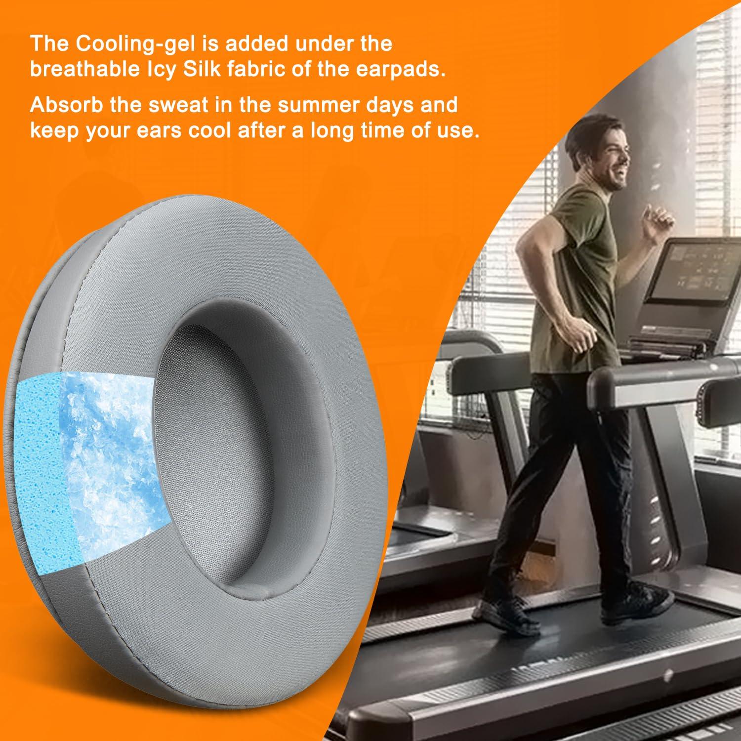 SOULWIT SOULWIT Cooling-Gel Ear Pads Cushions Replacement, for Razer Kraken 2019/Tournament Edition/Ultimate/Kitty, Earpads for Nari/Essential/Ultimate, Kraken X/V3 X Headset - Grey