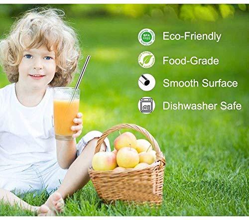 Anab Gift International ANABGI Reusable Portable Metal Straws for Drinking, Telescopic Foldable Stainless-Steel Drinking Straw with Case and Cleaning Brush Carabiner for Coffee Juice Smoothie Milkshake, Easy to Clean (Pink)