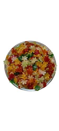 SR Foods SR Foods Ready To Fry Mixed Colour Flower Crackers Fryums With Chat Masala | Mixed Colour Pattasu Vathal | Papad | Vadiyalu (250g (Pack Of 3))