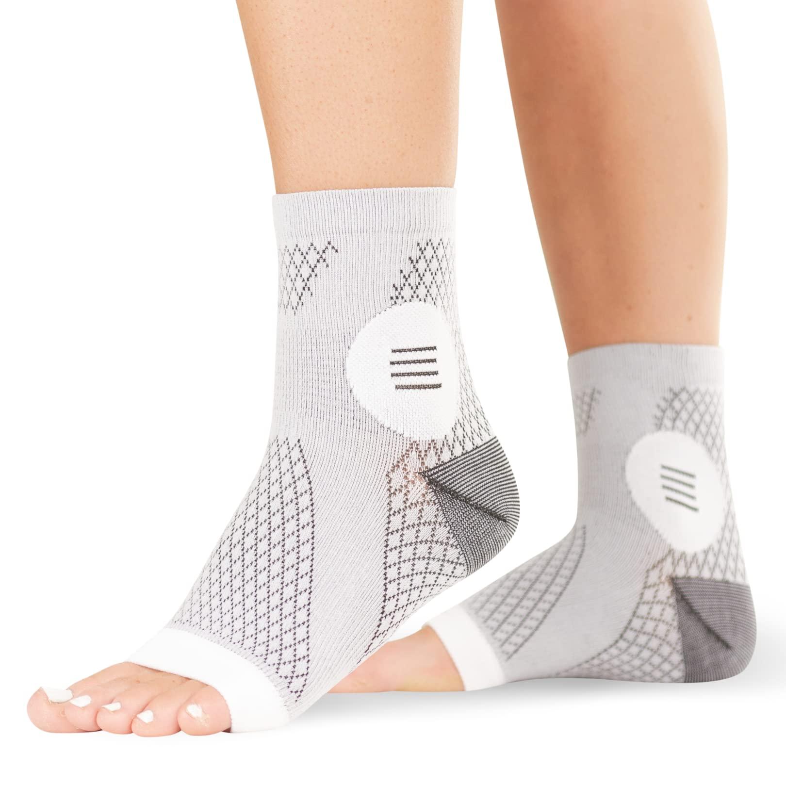 BraceAbility BraceAbility Neuropathy Socks for Women and Men - Toeless Compression Foot Neuropathy Socks, Peripheral Neuropathy Socks, Diabetic Neuropathy Socks, Arthritis Socks (XL - Gray)
