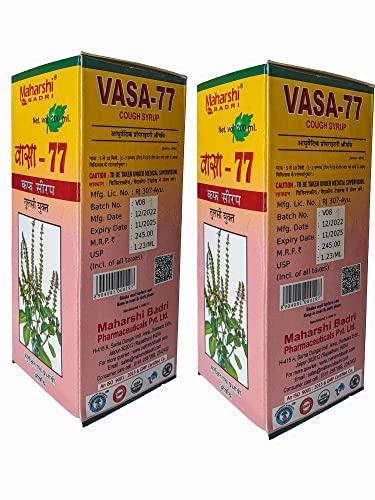 maharshi badri Vasa-77 Cough Syrup || ayurvedic cough syrup for quick relief from cough & congestion (net vol.400ml)(pack of 2)