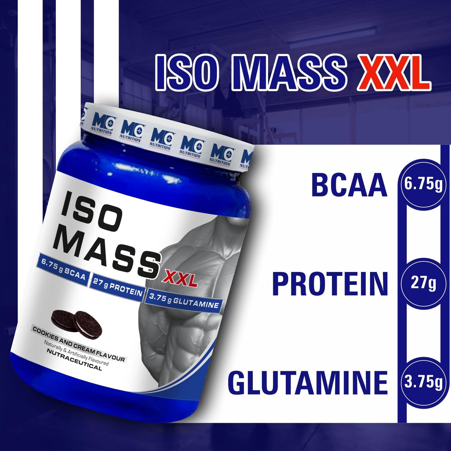 MUSCLEOXY NUTRITION Muscleoxy Nutrition Iso Mass - Mass Gainer/Muscle Gainer - Weight Gainer Powder (Cookies and Cream, 1 Kg)