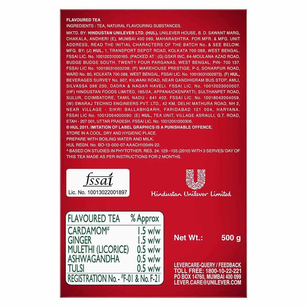 Brooke Bond 3 Roses Dust Tea, 500g Carton & Brooke Bond Red Label Natural Care Tea, with 5 Ayurvedic Ingredients, 500 g