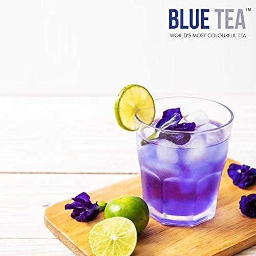 BLUE TEA BLUE TEA - Blue Flower Ginger Herbal Tea - 30 Tea Bags | PRIME SAVING DAY | Anti-Oxidant Rich | Detox Tea -Flower Based - Herbal Tea - Vegan - Caffeine Free - Natural Ingredients | Tin Pack