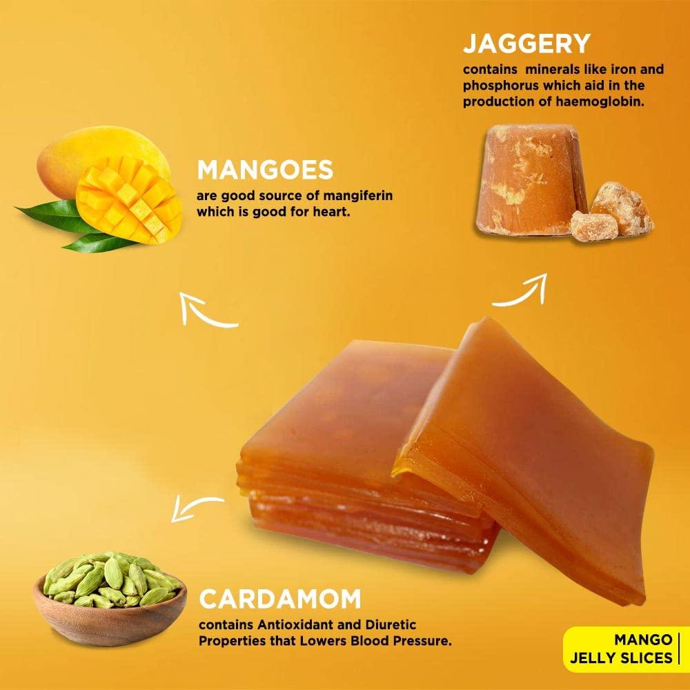 SITARA FOODS Sitara Foods mango candy bar jelly slices Aam papad mamidi thandra summer special 250 Grams pack
