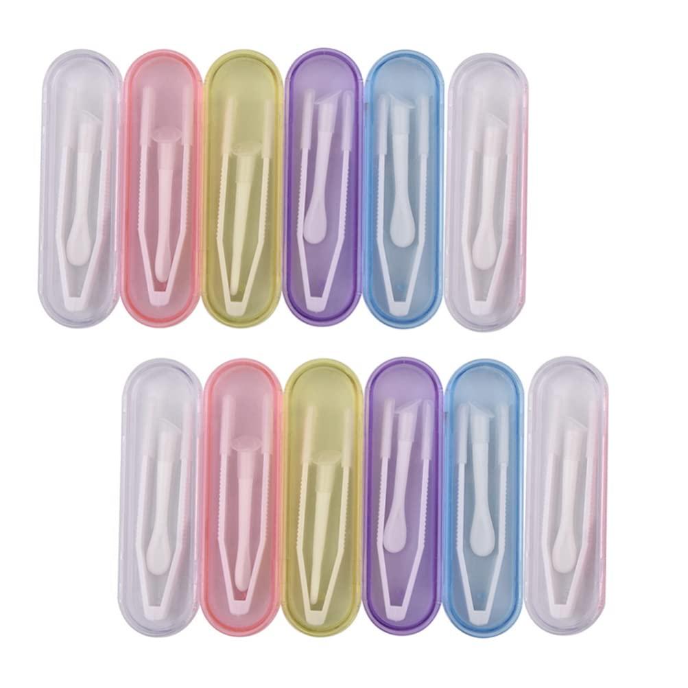 HEALLILY HEALLILY Lens Inserter 12 Sets Contacts Lens Tweezers and Sticks Contacts Lens Inserter Remover Tool