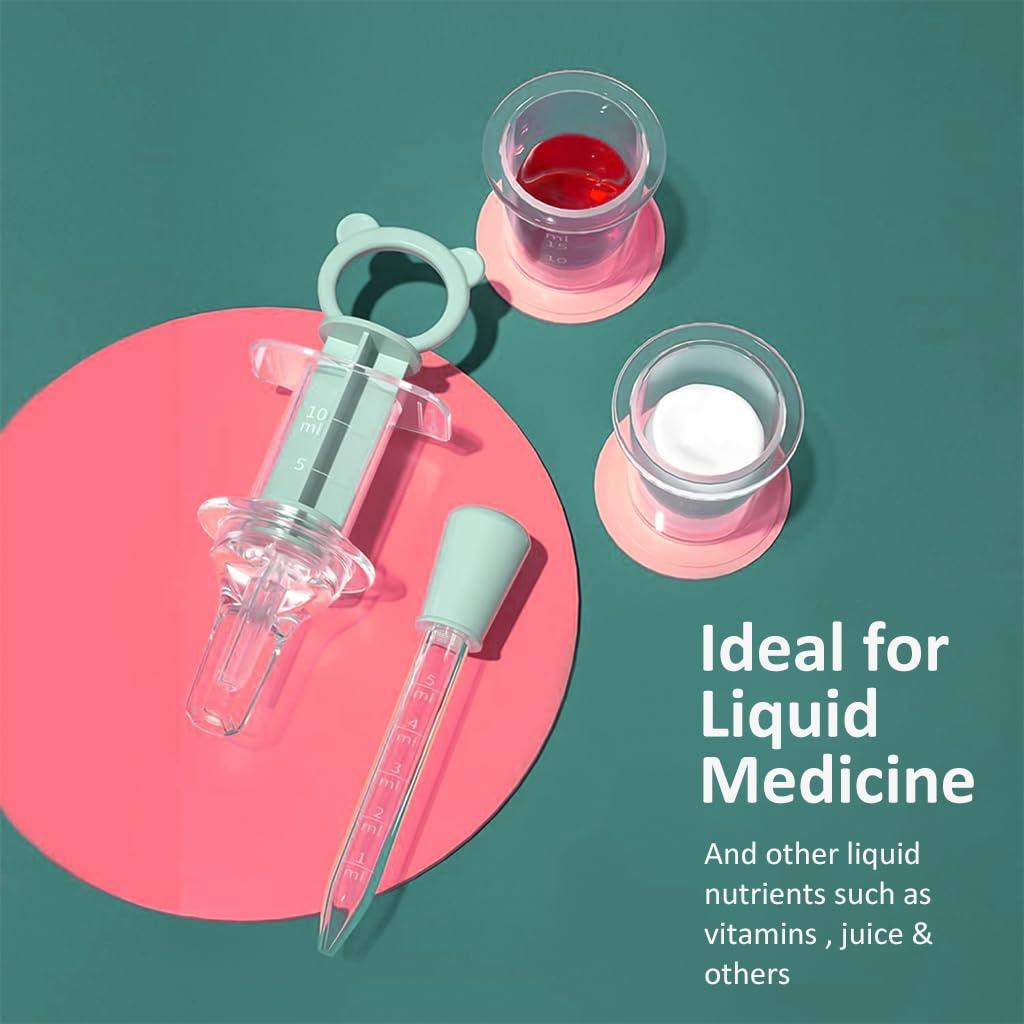 SNOWIE SOFT SNOWIE SOFT 4Pcs Dropper for Baby Medicine Syringe Medicine Pacifier Baby Medicine Dispenser Kit, Food Grade Oral Feeding Syringe and Dropper Set Feeder Dispenser for Infant for Medicine Water Juice