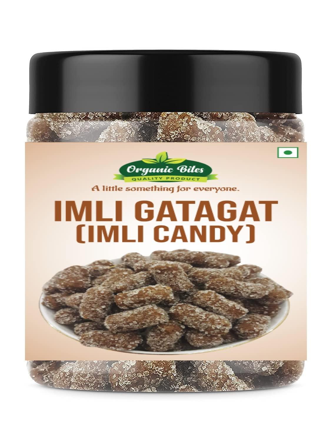 Organic Bites Organic Bites Imli Gatagat Candy I Sweet and Sour Tamarind Candy| Tamarind Emly gatagat Churan| Khatta Meetha Chulbuli Imli [Jar Pack] -400 gm