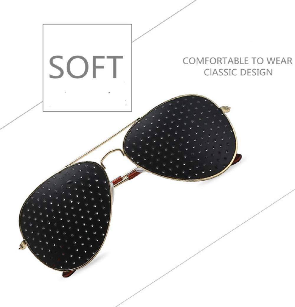 Digital Shoppy Digital Shoppy Anti-myopia Pinhole Glasses Eye Exercise Eyesight Improve Natural Healing Vision Care Eyeglass (Golden Frame)