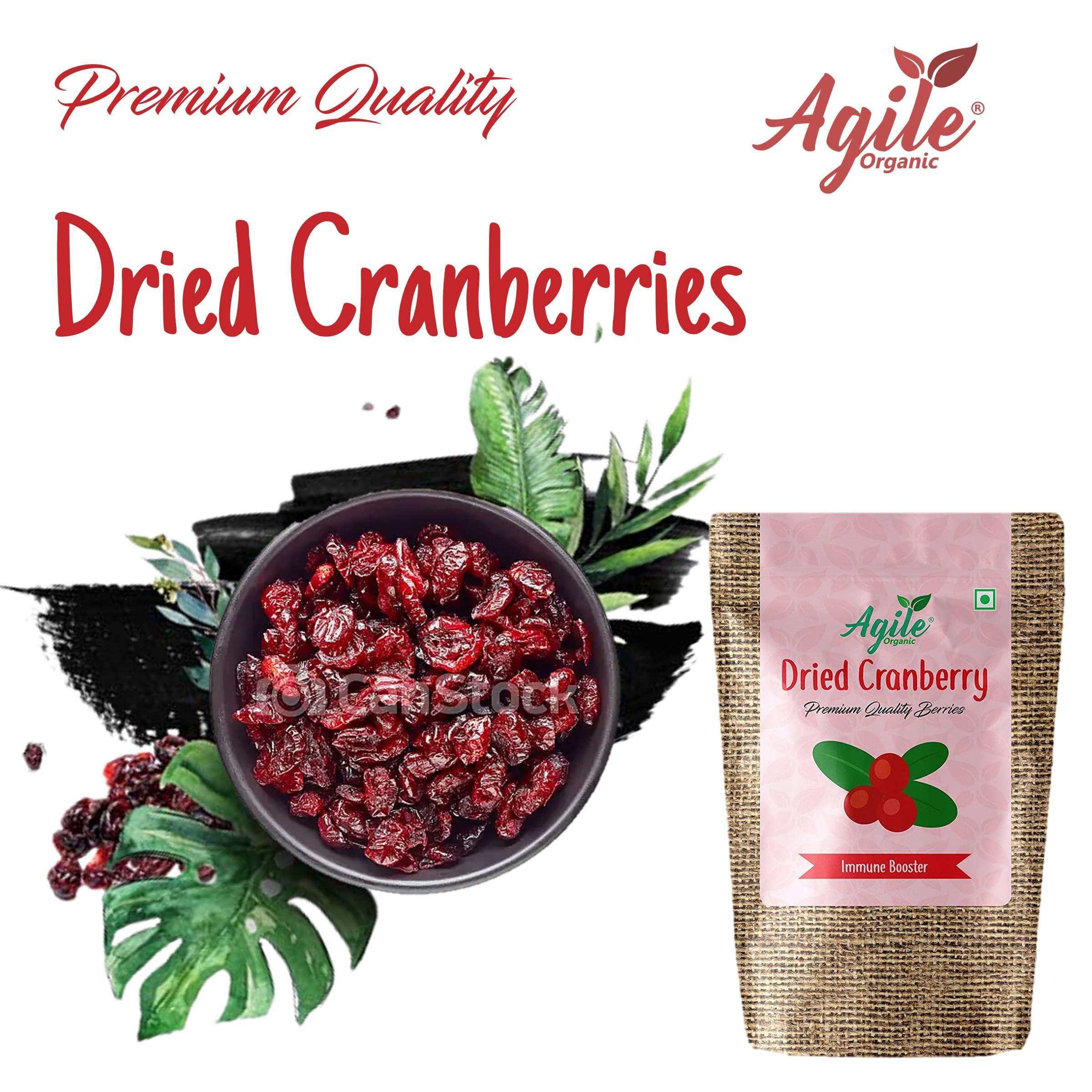 Agile Organic Agile Organic 200gm Turkish Hazelnuts+ 200gm Whole Dried American Cranberries Exotic Dry Fruit