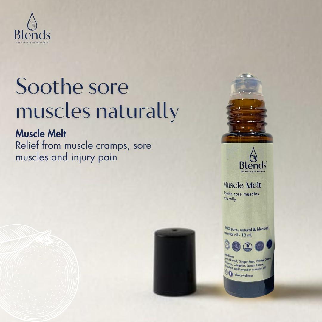 BLENDS BLENDS Muscle Melt Pain Relief Oil for Soreness, Full Body Ache Soothening Roll-on 15 ML
