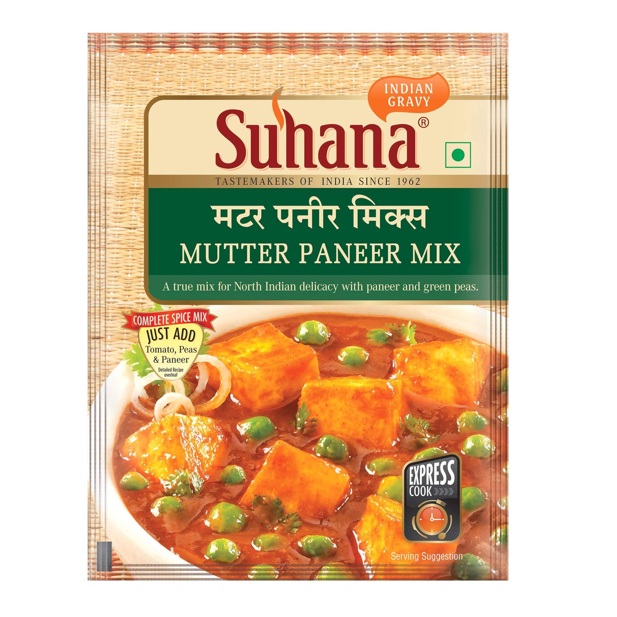 Suhana Suhana Masala Mutter Paneer 50g Pouch | Spice Mix | Easy to Cook | Pack of 3