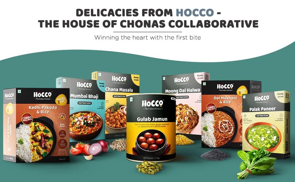 HOCCO HOCCO Chana Masala Sabji Ready to Eat Pack of 6 | Just Heat and Eat |Ready Indian food | No Added Preservative and Colours |Meal Ready in 5 Minutes_Serves 2 (300gm)