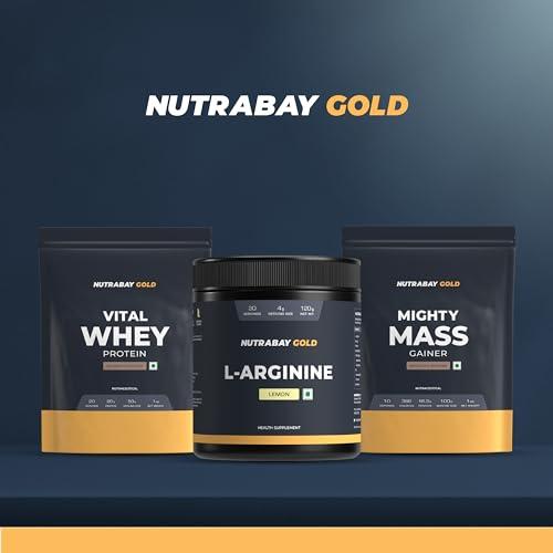 Nutrabay Nutrabay Gold L-Arginine Supplement Powder - 120g, Lemon Flavor | Pre Workout Amino Acid for Endurance, Muscle Building & Faster Recovery