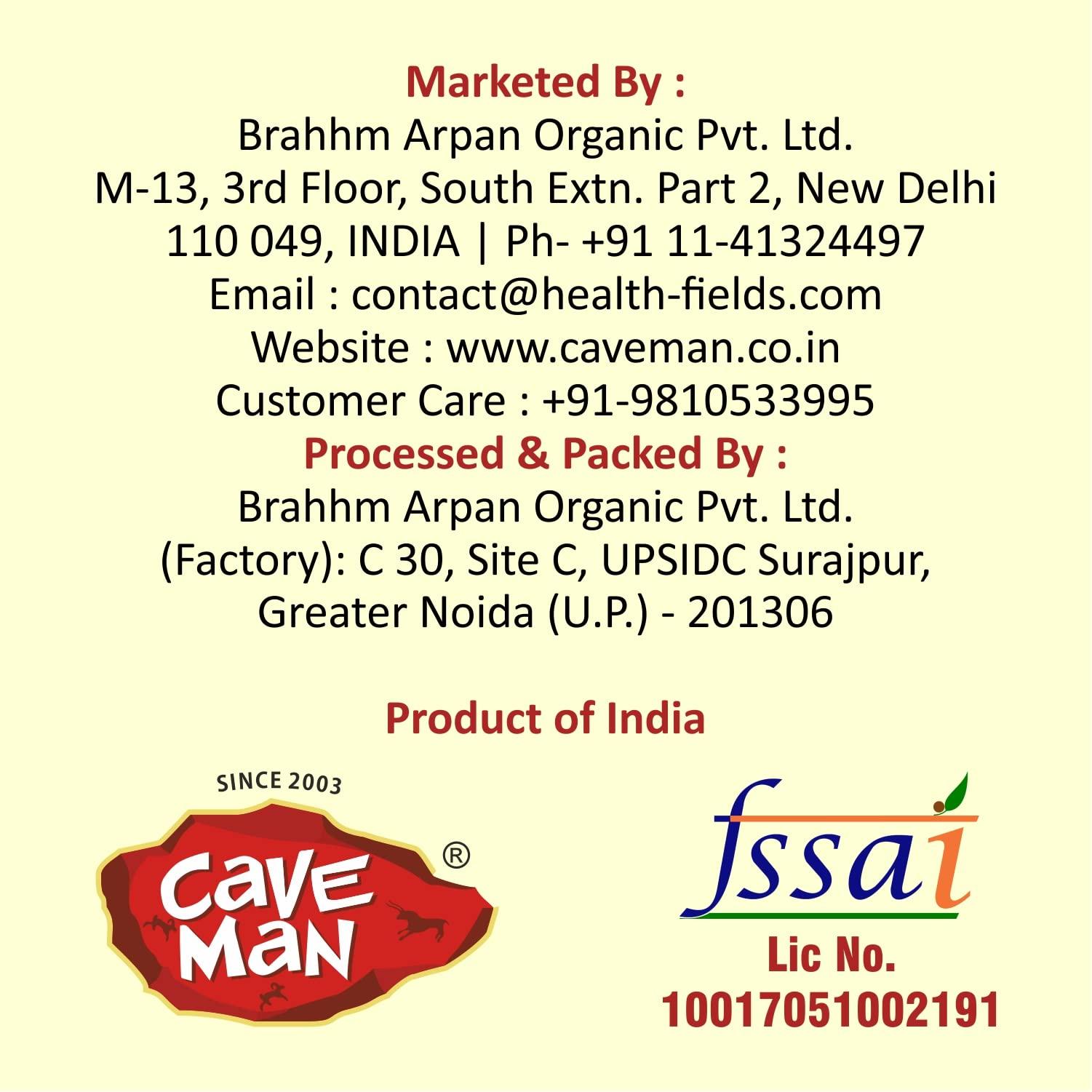 CAVE MAN Caveman Organic Roasted Sunflower Seeds 200 Gm | Gluten Free Fibre Rich Diet Snacks