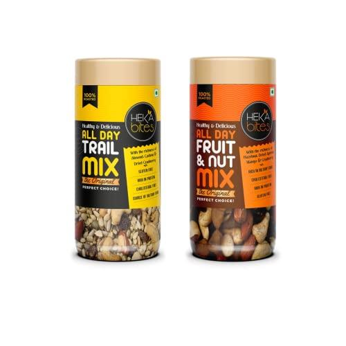 Heka Bites Dry Fruits Delight ( Fruit n nut 150g & Trail Mix 150g)