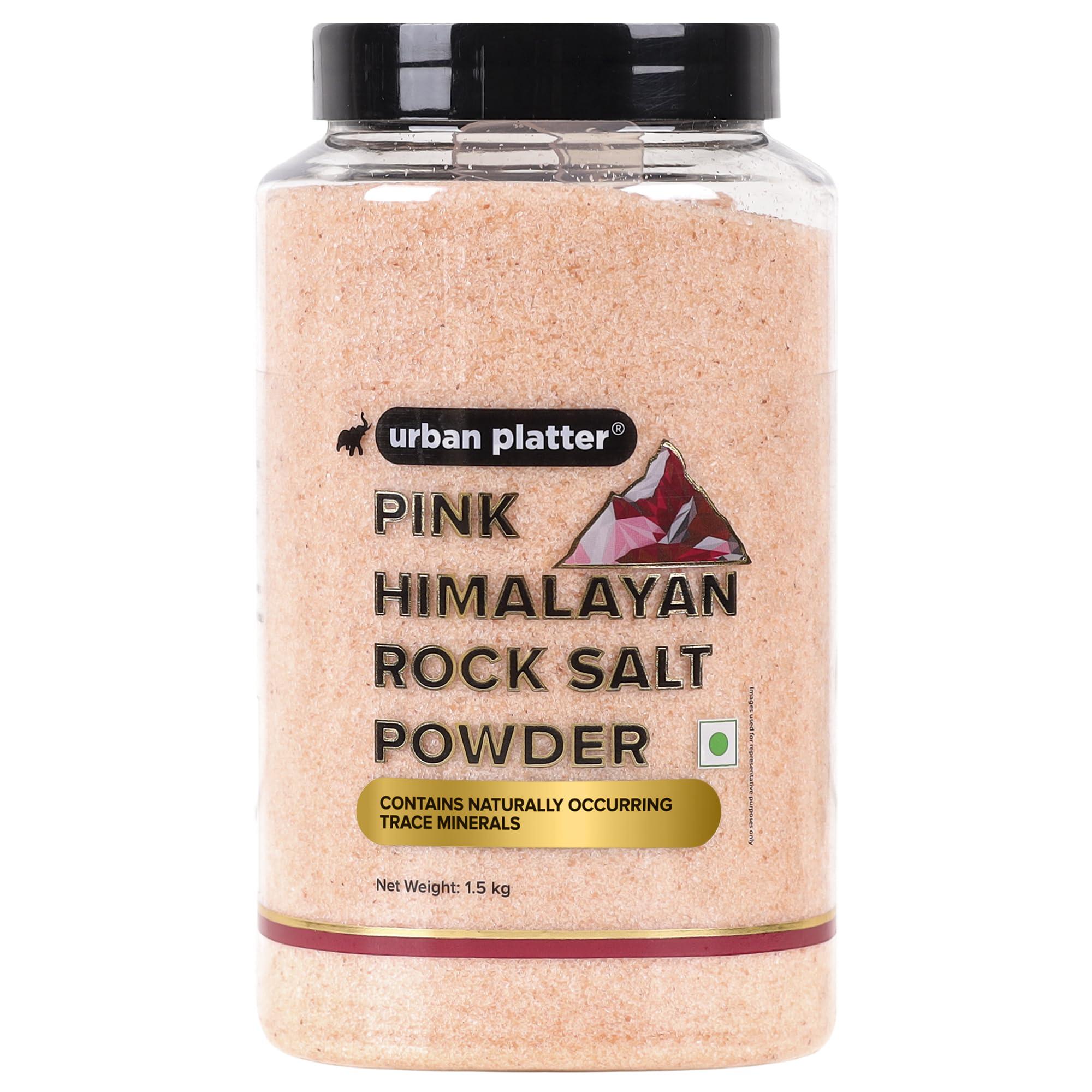 urban platter Urban Platter Pink Himalayan Rock Salt Powder, 1.5kg (Unrefined | Additive Free | 100% Pink Rock Salt | Sendha Salt | PET Jar)