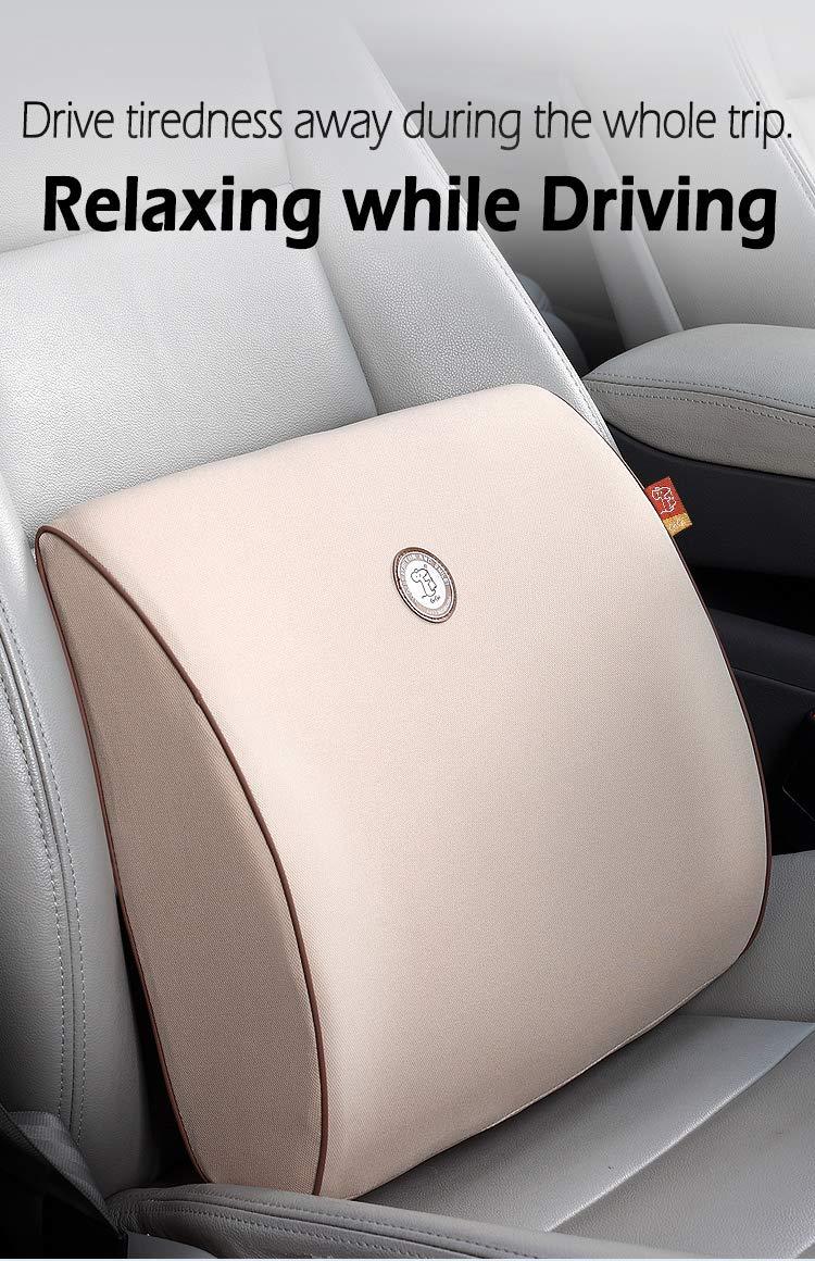 GiGi GiGi G-1066B 100% Pure Memory Foam Back Cushion, Orthopedic Design for Lower Back Pain Relief-Lumber Support Pillow Ideal for Home/Office Chair, Car Seat(Grey)