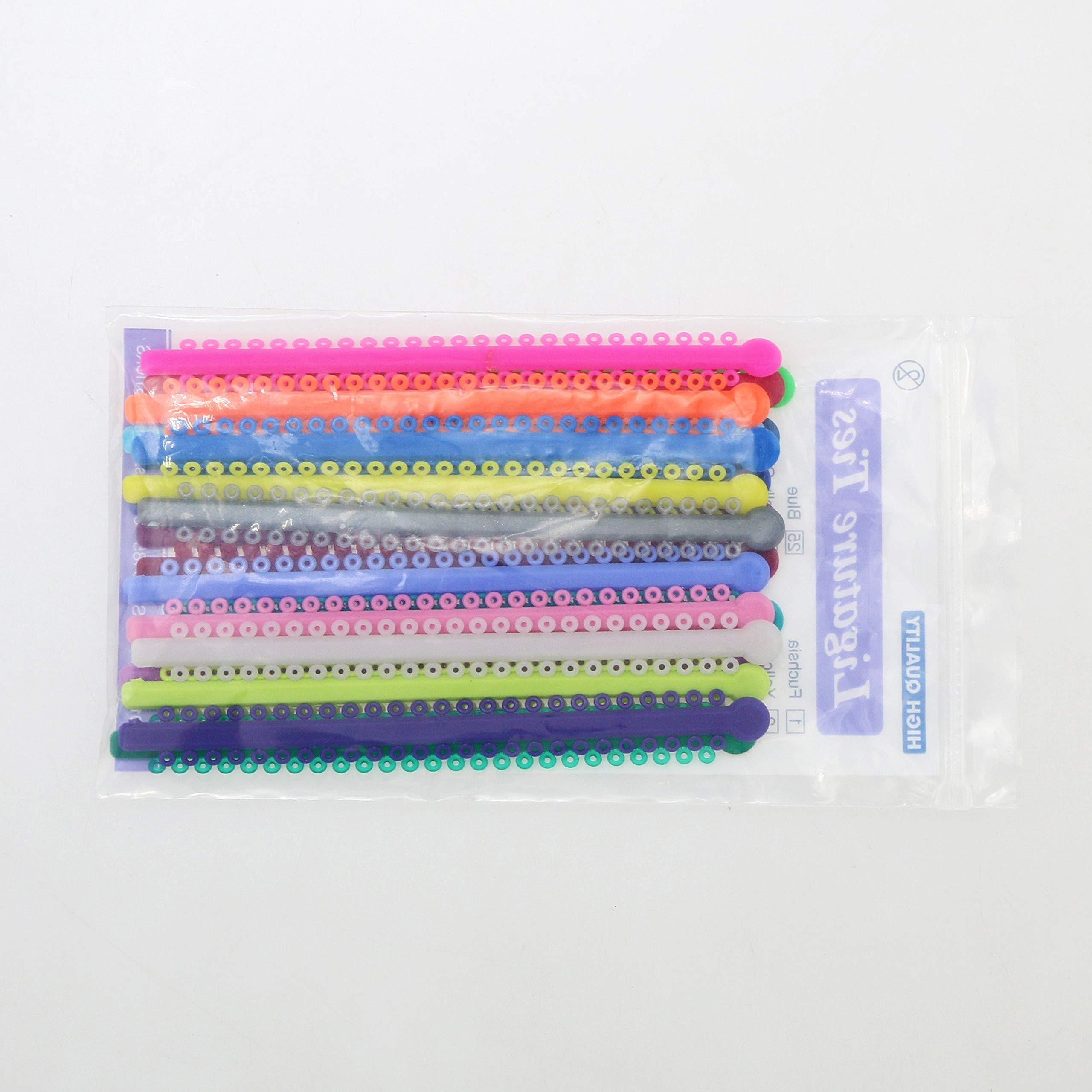 JZQ Assorted Dental Ligature Elastic Rubber Ties Orthodontic Bands for Braces Brackets (MIXED COLOR)