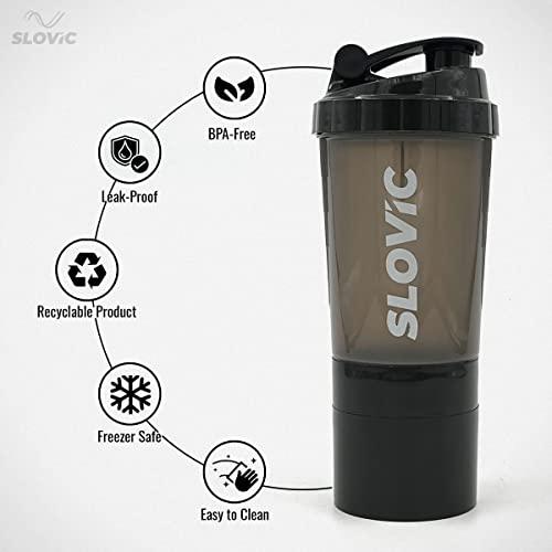 SLOVIC SLOVIC Shakers for Protein Shake, Plastic Free Gym Bottles for Men, Odor free Protein Shaker Bottles for Protein Shake, Leakproof Gym Shaker Bottle