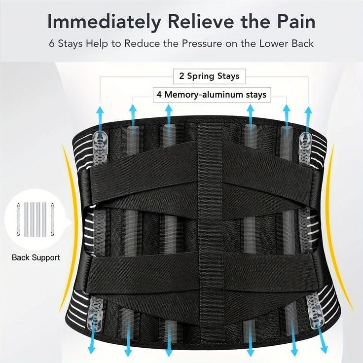 Kiimora Kiimora Lumbar Sacral Belt for Back Pain Relief for Lower Back Universal Fit S, M, L, XL, XXL