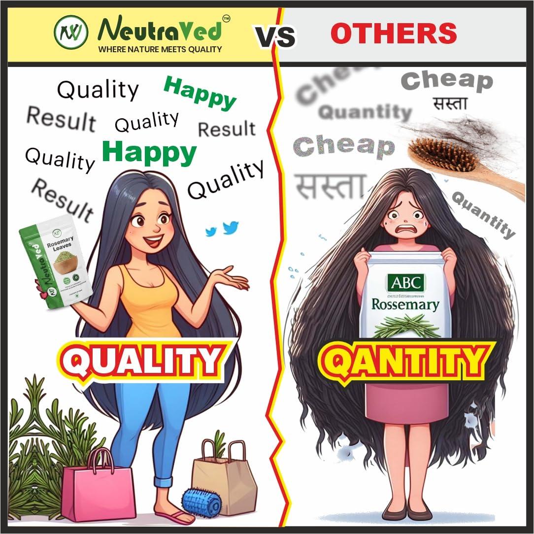 NeutraVed NeutraVed Rosemary Leaves 100g, for Hair Growth and Seasoning Food and Herbal Rosemary Tea | Packed Clean, No Dust and Stems Free in Stand-Up Zipper Pouch - 100 Gram