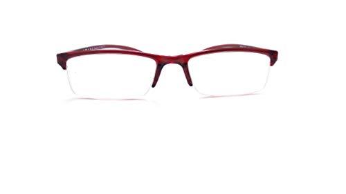 N Specs N Specs near reading glasses for men & women rectangle red colored tr half frame with unbreakble fiber glasses (+1.00)