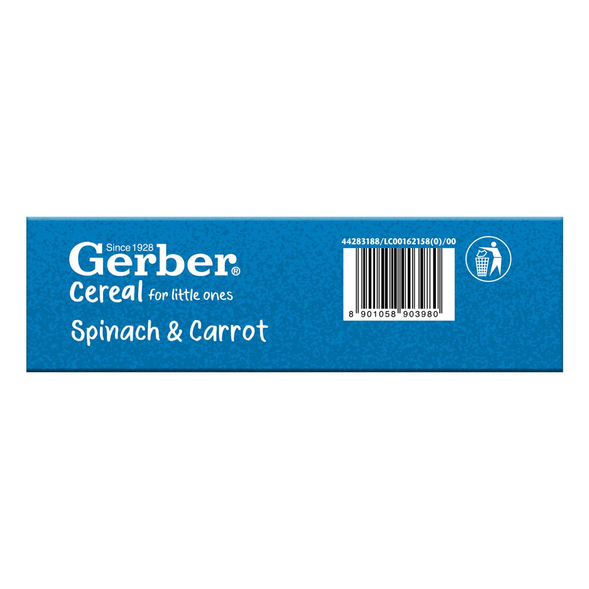 GERBER GERBER Cereals - Spinach & Carrot | Instant Cereal For Kids | 2-6 Years Of Age | Rich In Protein | With Iron & Omega-3 | No Added Colours Or Flavours | 300G