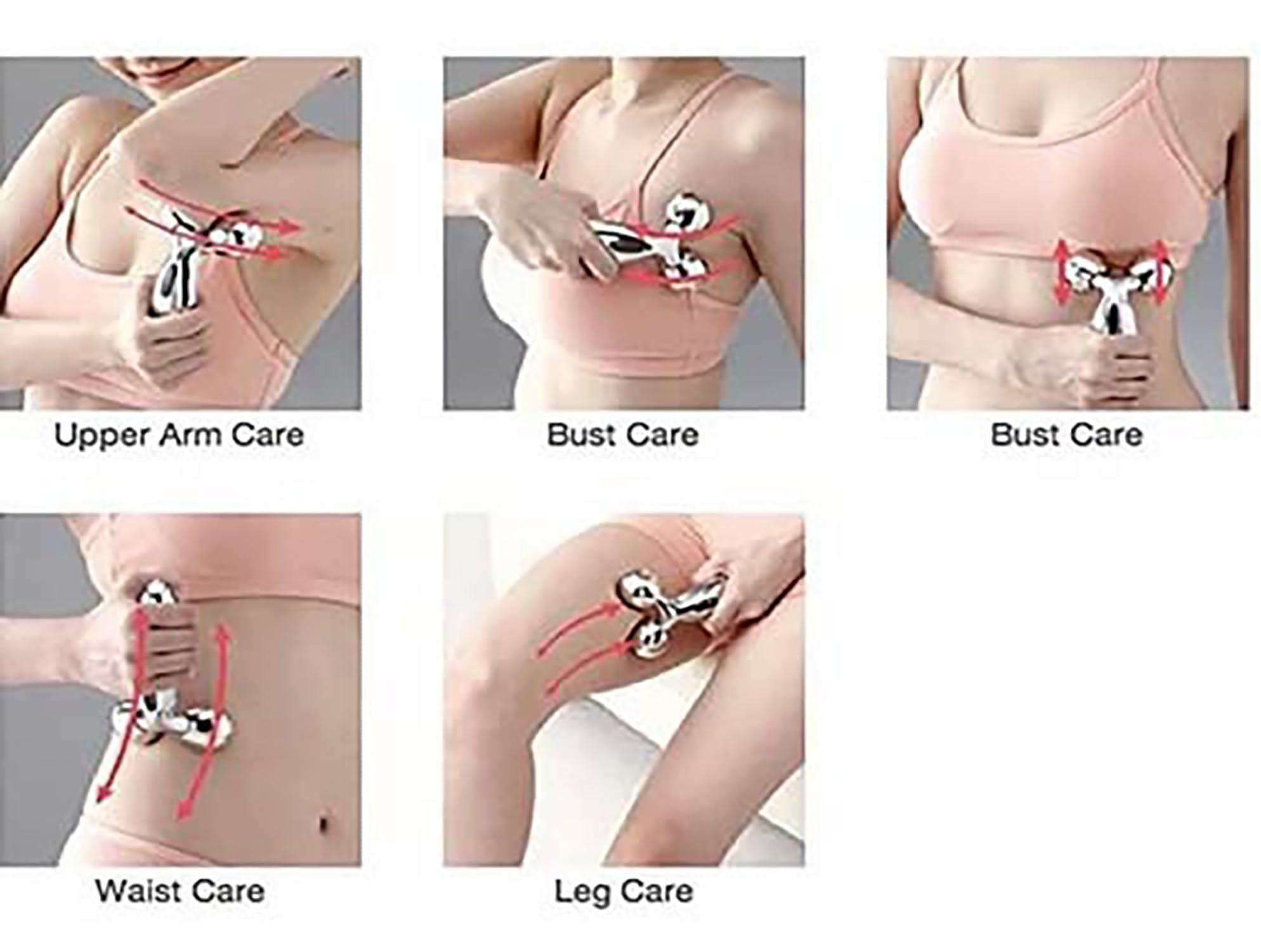 VIRTUAL WORLD Virtual World Facial and Body Massage Roller - Solar Powered 3D Manual Massager for Skin Lifting and Wrinkle Removal (Silver)