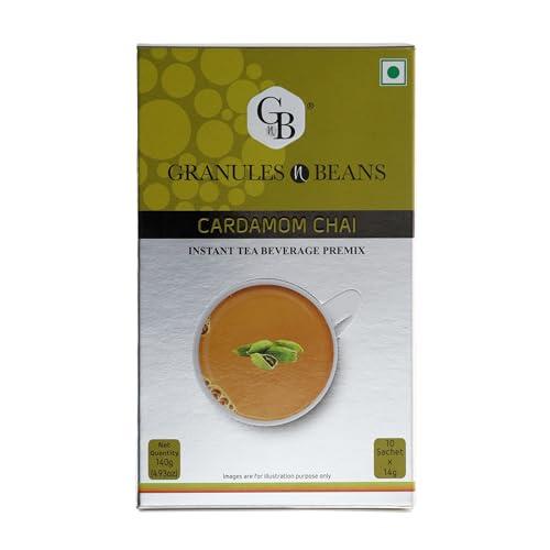 GranulesnBeans Granules n Beans Cardamom Chai Instant Tea Premix (Elaichi) - (10 Sachet x 14g =140g)