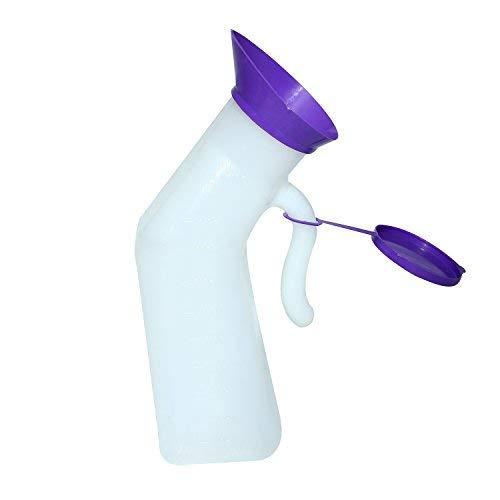 SMARTCARE SMARTCARE Unisex Urinal Pot Portable 1000 ml Urine Collector Bottle with Secure Cap for Men & Women, Durable Plastic, Pack of 2