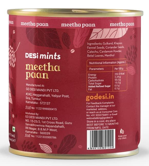 GO DESi Go Desi Meetha Paan Mouth fresheners, Desi Mints, Refreshing Mouthfreshener, Mukhwas (2 x 90g) & GO DESi Popz Kaccha Aam | 40 Pieces
