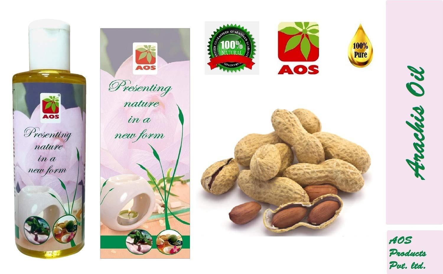 AOS AOS Products 100% Pure and Natural Arachis Oil | Peanut Oil | Groundnut Oil | Arachis Carrier Oils | Cold Pressed | 1000 ml | For Cooking | For Medicine | Heart Disease Problem | Lower Cholesterol |