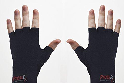PressRx PressRx Compression Arthritis Gloves for comfortable pain relief from Rheumatoid, Carpal Tunnel and more – With Fingerless Fit for Easy Daily Use (1 PAIR) - Xtra Small